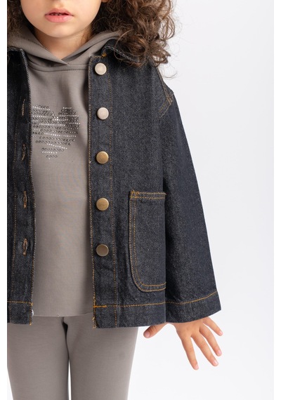 Oliven The Kid Oliventhekid Unisex Cepli Koyu Yıkama Kot Ceket Siyah Siyah