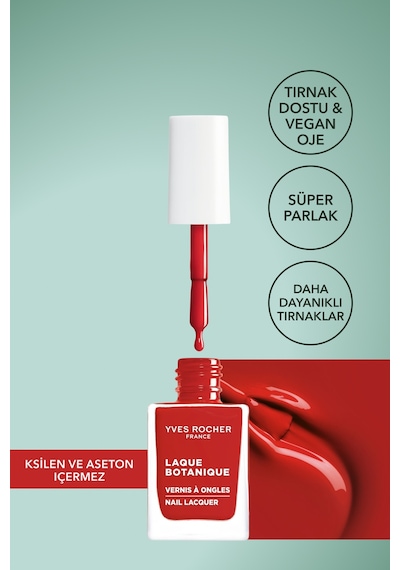 Yves Rocher Laque Botanique Ultra Parlak Renkli Vegan Oje - 32 Kırmızı Tırnak Dostu & Vegan