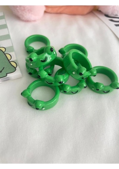 Kurbağa Yüzük Plastik Kurbağa Yüzük İç Çapı 1.7-1.8 Cm