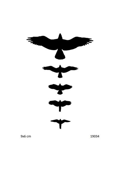 Airbrush Tattoo Sıralı Kuşlar Yapışkanlı Stencil Süsleme Ve Boyama Kalıbı