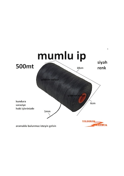 Mumlu İp 500mt Siyah Renk Büyük Boy Hobi İpi Sağlam