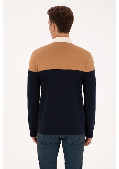 U.S. Polo Assn. Erkek Regular Fit Polo Yaka Camel Sweatshirt 50316428-VR015