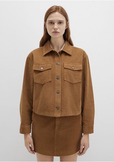 Mavi - Kahverengi Kadife Gömlek 1211405-91393 Kahverengi