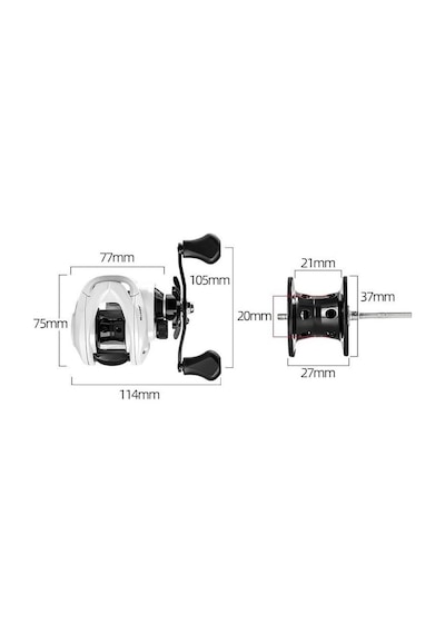 Valkyrie Aw200 Sağ El Baitcasting 8kg Max Manyetik Fren 6.3:1 Çıkrık Olta Makinesi Motoru