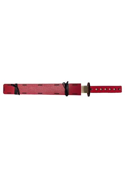 Ahşap Japon Samuray-Ninja Katana Kılıcı  Kırmızı