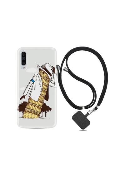 Samsung Uyumlu Galaxy A30S Kılıf Ipli Askılı Black In The Woman 1367