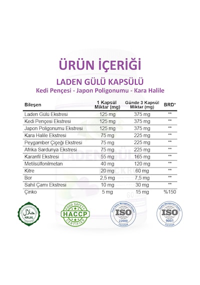 Gökçek Şifa Laden Gülü 60 Kapsül