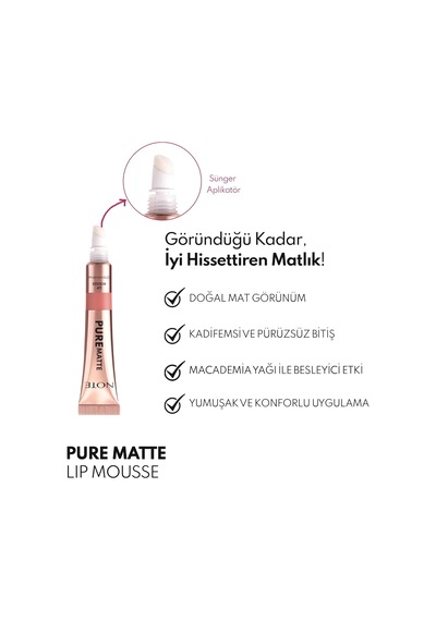 Pure Matte Lip Mousse 10 Velvet Nude Kadifemsi Mat Likit Ruj - Nude Çok Renkli