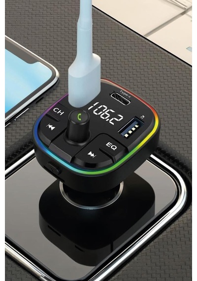 Transmitter Şarj Özellikli Dijital Göstergeli Bluetooth G11 Siyah Ulaşım Modern Araç