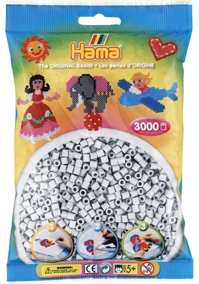 3.000'Lik Hama Midi Boncuk - Açık Gri