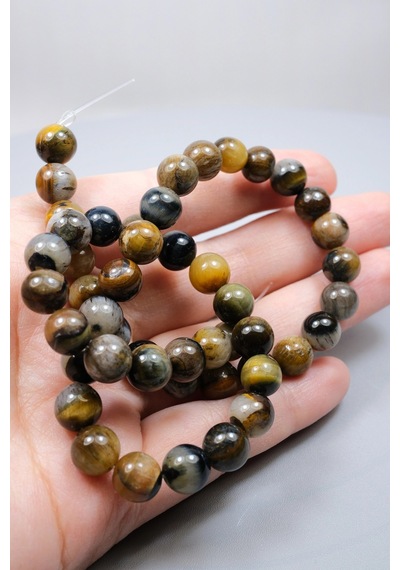 Sanatın Ve Doğanın Mükemmel Tuvali: Parlak Picasso Jasper Küre Kesim 8mm Dizi Çok Renkli