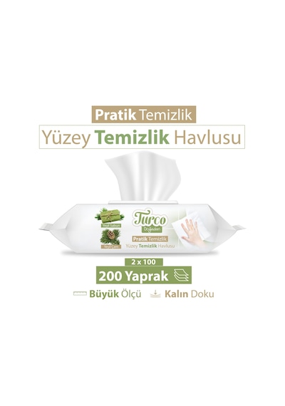 Baby Turco Doğadan Pratik Yüzey Temizlik Havlusu 2 x 100'lü