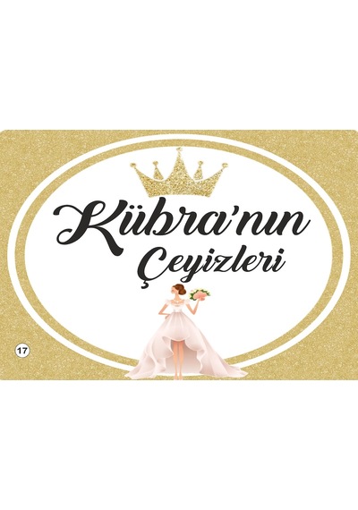 Zemzemreklam 12 Adet Resimli Kişiye Özel Çeyiz Kolisi Etiketi