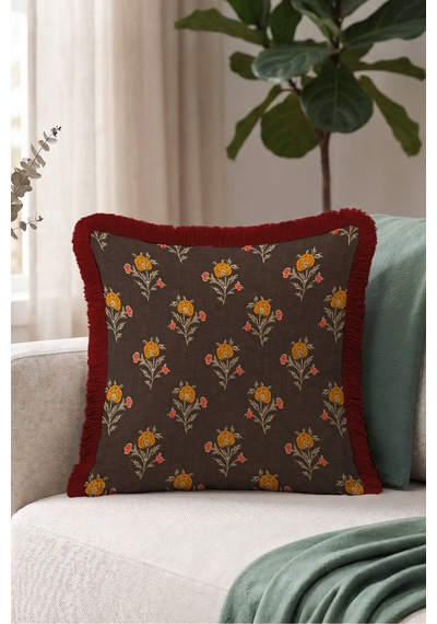 Çiçek Vintage Floral Saçaklı Yastık Kılıfı - Botanik Bohem Kahverengi Bordo Püsküllü Kırlent Kılıfı Sessiz Vadi Lime Çiçek Vintage Floral Saçaklı Yastık Kılıfı - Botanik Bohem Kahverengi Bordo Püsküllü Kırlent Kılıfı Sessiz Vadi Lime
