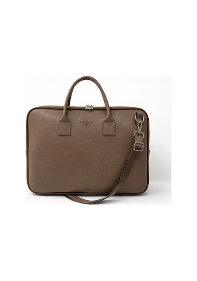 Sanmorris Unisex 15.6 İnç Uyumlu Suni Deri Darbe Korumalı Laptop Ve Evrak Çantası Vizon