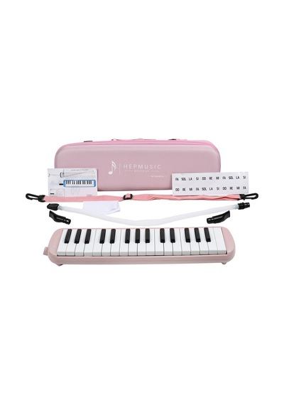 32 Tuşlu Özel Oval Çantalı Açık Pembe Melodika Yedek Ağızlıklı