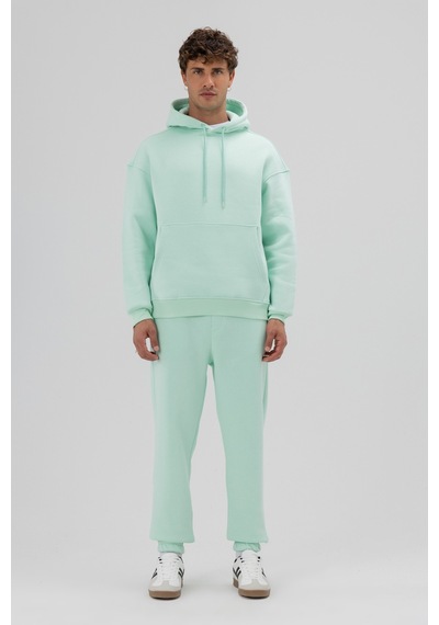 Vamos Basic Oversize Kapüşonlu Sweatshirt Mint