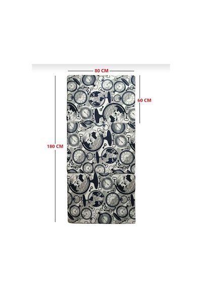 Lüks Katlanır Yatak 80x180x8 Cm Sünger Dünya Saat Desen