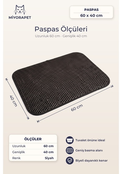 Açık Kedi Tuvaleti Paspas Kürek-siyah