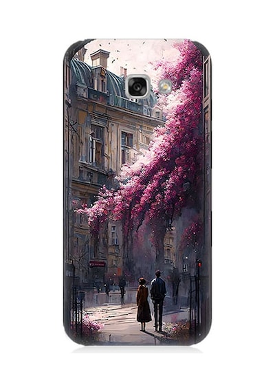 Samsung Galaxy A7 2017 Uyumlu Çiçekli Sokak Desenli Silikon Kılıf