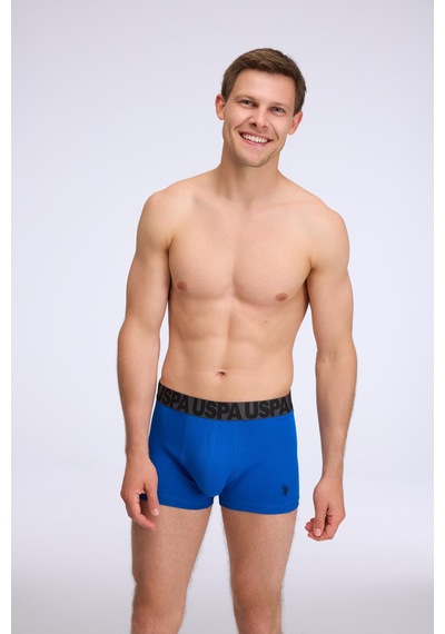 U.S. Polo Assn. Erkek Lacivert - Saks - Sarı 3 Lü Boxer Lacivert