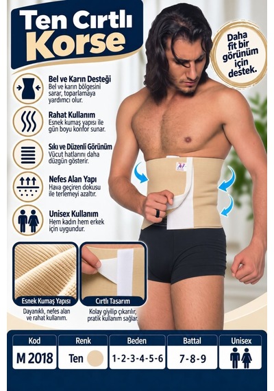 Ten Cırtlı Korse Unisex Ayarlanabilir Bel Ve Karın Korsesi M 2018 - Rylks Diğer