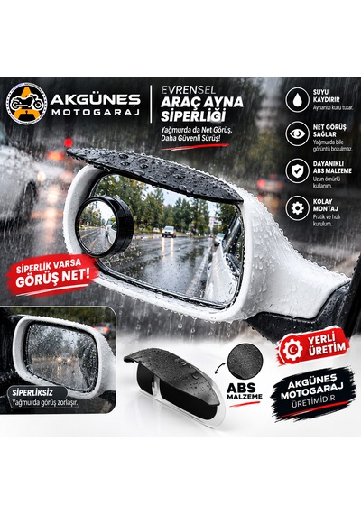 Evrensel Araç Ayna Siperliği Yağmur Siperliği Abs Su Geçirmez Ayna Yağmur Önleyici