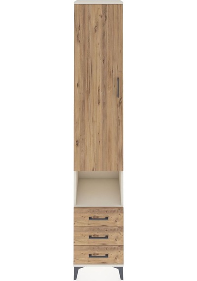 Hyperion Dolap 3 Raflı 3 Çekmeceli Tek Kapaklı 44x44x243 Aytaşı-çam Aytası