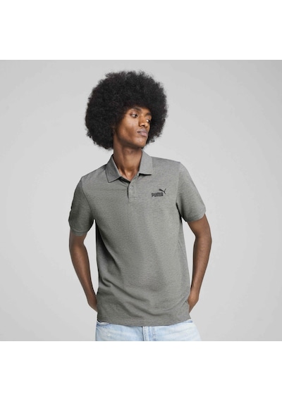 Puma Essentials No 1 Logo Pique Erkek Gri Polo Yaka Tişört Gri