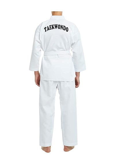 Dizispor Top Glory Fitilli Beyaz Yaka Baskılı Taekwondo Elbisesi Dobok Beyaz