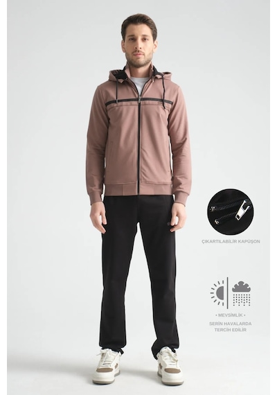 Shooter Sportswear Shooter Premium Dik Yaka Rahat Form Klasik Paça Erkek Eşofman Takımı Vizon Shooter Sportswear Shooter Premium Dik Yaka Rahat Form Klasik Paça Erkek Eşofman Takımı Vizon