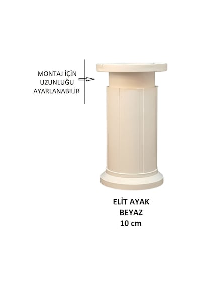 Elit Ayak, 10 Cm Beyaz Baza, Yatak, Koltuk, Masa, Kanepe Ayağı Beyaz