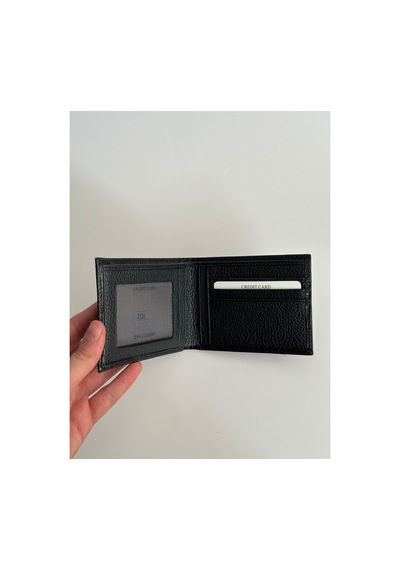 Shop Hakiki Deri Erkek Cüzdan, 2'si 1 Arada Çıkarılabilir Kartlıklı Siyah - 931991637 Siyah