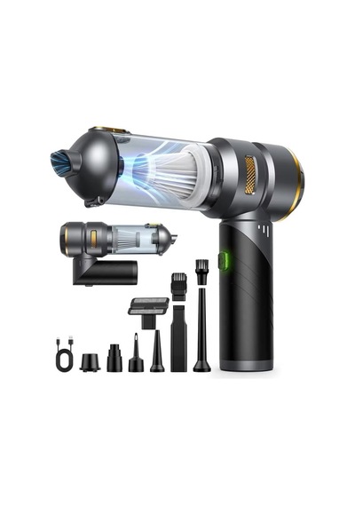 Araç Süpürgesi, El Süpürgesi, Kablosuz, 16000 Pa, Fırçasız Motor, 6000 Mah, Type-c, 9 Başlıklı, Katlanır Sap
