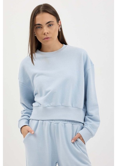 Buly Cozy Bisiklet Yaka Sweatshirt Buz Mavisi