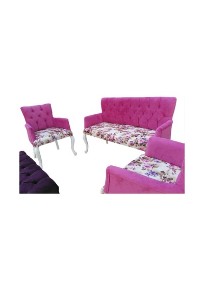 Bengimobilya Berjer Çay Set Kayın Lüken Aslan Iskelet Parlak Beyaz Kapitone Bo (381686251)