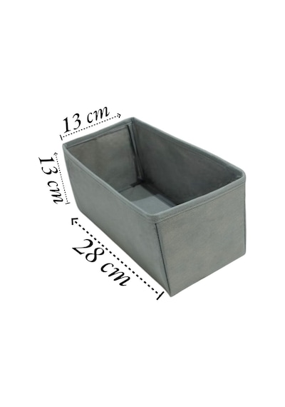 2'li Gri Çekmece Içi Düzenleyici Organizer Set - Çok Amaçlı Dolap Içi Kutu Seti 28 13 13 Kumaş G Diğer