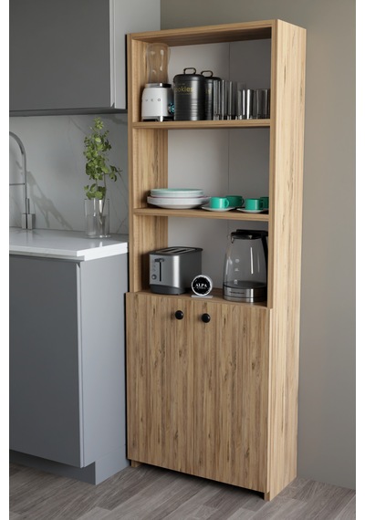 Kapaklı Çok Amaçlı Mutfak Dolabı 150x50x22 Cm - Raflı Erzak Dolabı Modern Depolama Ünitesi Atlantik Çam Kapaklı Çok Amaçlı Mutfak Dolabı 150x50x22 Cm - Raflı Erzak Dolabı Modern Depolama Ünitesi Atlantik Çam
