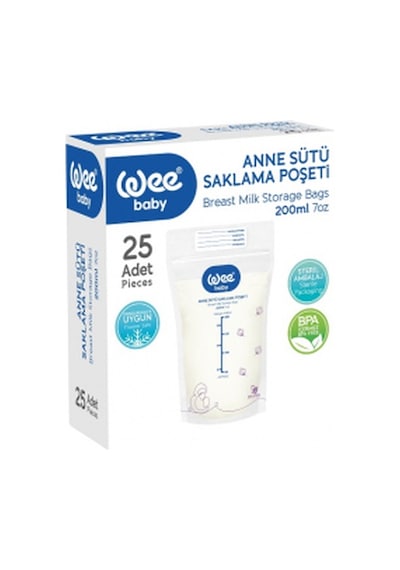 Wee Baby Anne Sütü Saklama Poşeti 200 ML 25 Adet
