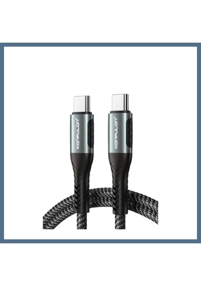 Buradabulabilirsin Konfulon Dc43 Type-c To Type-c 1m Örgü 60w Hızlı Şarj Kablo - Siyah Bbz