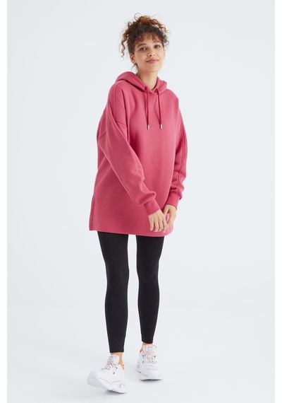 Tommy Life Oversize Kapüşonlu 2li Paket Ekru-yaban Gülü Kadın Tunik Sweatshirt - 97242 Ekru - Fuşya
