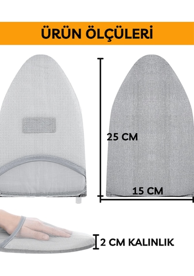 Buharlı Ütü Eldiveni Mini Ütü Sıcaklık Buhar Geçirmez 15x25 Cm Gri