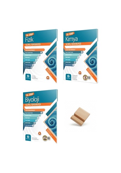 10. Sınıf Fizik Kimya Ve Biyoloji Bilgi Sarmal Soru Bankası + Telefon Standı