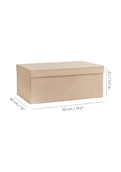 6'lı Organizer Baza Hurç Seti - Çok Amaçlı Kapaklı Saklama Kutusu 50x40x19cm Bej