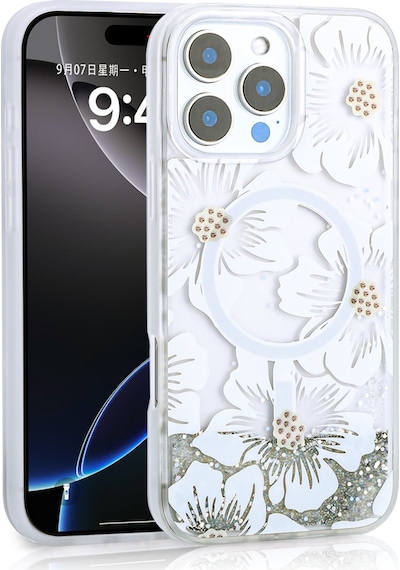 Apple Uyumlu iPhone 14 Pro Max Kılıf Sıvılı Simli Baskılı Şeffaf Arka Yüzey Uzrm Mossa Silikon Kapak - Gri Gri