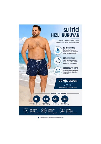 Miami Beach Büyük Beden Su İtici Özellikli Dijital Baskılı Erkek Plaj Deniz Şort Mayo // 410-lacivert Lacviert Miami Beach Büyük Beden Su İtici Özellikli Dijital Baskılı Erkek Plaj Deniz Şort Mayo // 410-lacivert Lacviert