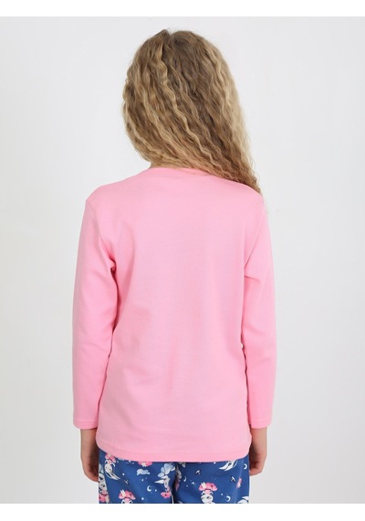 Kız Çocuk Uzun Kollu %100 Pamuklu Pijama Takımı Snuggle Bunny Pembe