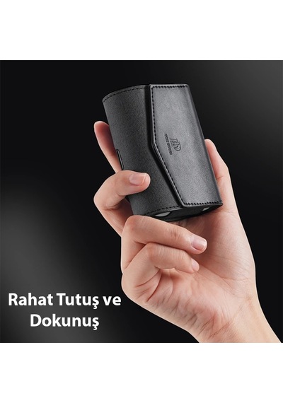 Northcity Dux Ducis Mix Series Apple Uyumlu Airpods 3 İçin Premium Mıknatıslı Deri Kılıf- 5775 Kırmızı