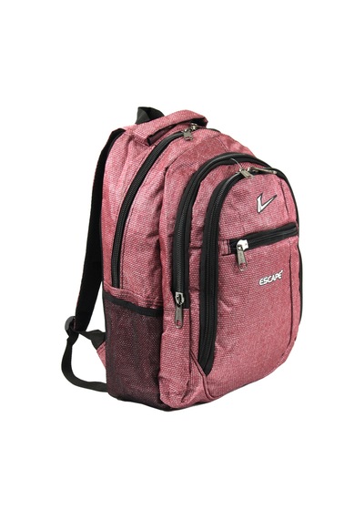 Escape Esc 307 Çizgili Polyester Kumaş Sırt Çantası Gül Kurusu Gülkurusu