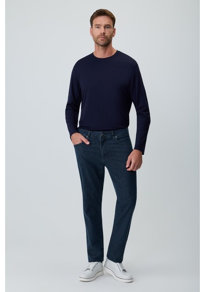 Morven Erkek Lacivert Denim 5 Cep Dynamic Fit Jean Kot Pantolon 26ms003033200 Lacivert
